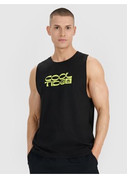 Męski top z nadrukiem 4F 4FWSS25TSLEM123 - czarny ze sklepu Sportstylestory.com w kategorii T-shirty męskie - zdjęcie 187766547