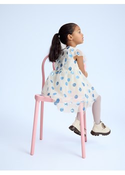 Reserved - Tiulowa sukienka z cekinami - kremowy ze sklepu Reserved w kategorii Sukienki dziewczęce - zdjęcie 187766945