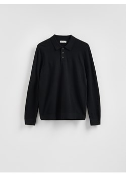 Reserved - Sweter polo z bawełną - czarny ze sklepu Reserved w kategorii Swetry męskie - zdjęcie 187766969
