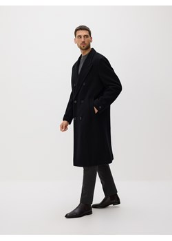 Reserved - Długi płaszcz z wełną - czarny ze sklepu Reserved w kategorii Płaszcze męskie - zdjęcie 187766978