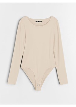 Sinsay - Body z długimi rękawami - kremowy ze sklepu Sinsay w kategorii Bluzki damskie - zdjęcie 187767297