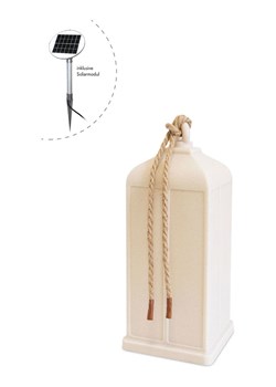 8 seasons Dekoracyjna lampa solarna LED &quot;Lantern&quot; w kolorze beżowym - 19 x 45 cm ze sklepu Limango Polska w kategorii Oświetlenie - zdjęcie 187772117