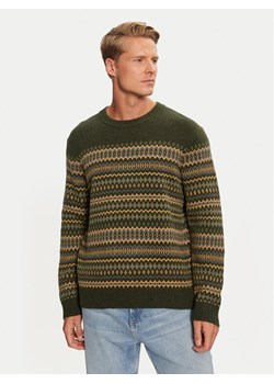 Wrangler Sweter Fairisle 112357294 Zielony Relaxed Fit ze sklepu MODIVO w kategorii Swetry męskie - zdjęcie 187772857