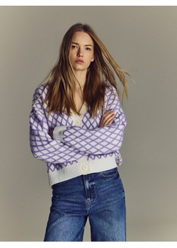 Reserved - Kardigan ze strukturalnym wzorem - wielobarwny ze sklepu Reserved w kategorii Swetry damskie - zdjęcie 187773067
