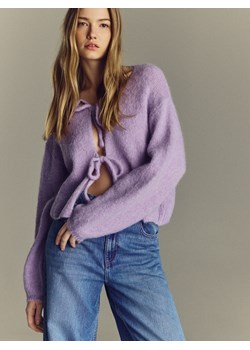 Reserved - Kardigan z wełną alpaki - lawendowy ze sklepu Reserved w kategorii Swetry damskie - zdjęcie 187773105