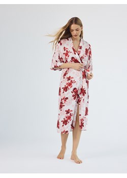 Reserved - Wzorzysty szlafrok z wiskozy - różowy ze sklepu Reserved w kategorii Piżamy damskie - zdjęcie 187773208