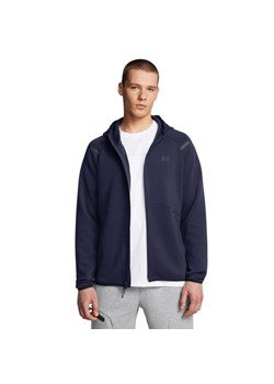 Męska bluza dresowa rozpinana z kapturem Under Armour UA Unstoppable Fleece Full-Zip - granatowa ze sklepu Sportstylestory.com w kategorii Bluzy męskie - zdjęcie 187773337