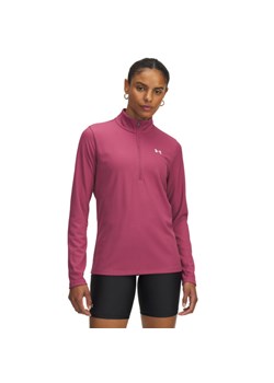 Damski longsleeve treningowy Under Armour Tech Rib 1/2 Zip - różowy ze sklepu Sportstylestory.com w kategorii Bluzki damskie - zdjęcie 187773377