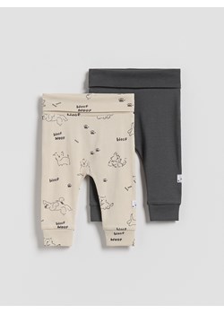 Reserved - Bawełniane spodnie 2 pack - beżowy ze sklepu Reserved w kategorii Odzież dla niemowląt - zdjęcie 187774397