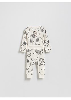 Reserved - Bawełniany komplet Snoopy - złamana biel ze sklepu Reserved w kategorii Odzież dla niemowląt - zdjęcie 187774416