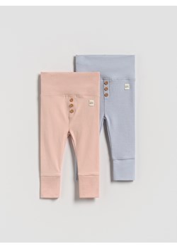 Reserved - Bawełniane legginsy z naszywką - brudny róż ze sklepu Reserved w kategorii Odzież dla niemowląt - zdjęcie 187774486