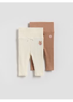 Reserved - Strukturalne spodnie 2 pack - brązowy ze sklepu Reserved w kategorii Spodnie i półśpiochy - zdjęcie 187774507