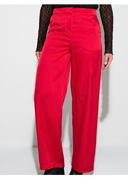Sinsay - Satynowe spodnie wide leg - czerwony ze sklepu Sinsay w kategorii Spodnie damskie - zdjęcie 187775228