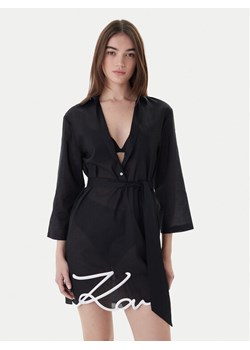 KARL LAGERFELD Sukienka plażowa A2W46075 Czarny Regular Fit ze sklepu MODIVO w kategorii Odzież plażowa - zdjęcie 187775958