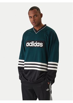 adidas Longsleeve JV8467 Zielony Loose Fit ze sklepu MODIVO w kategorii T-shirty męskie - zdjęcie 187776039