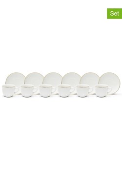 Trendy Kitchen by EXCÉLSA Filiżanki (6 szt.) &quot;Gold&quot; w kolorze złoto-białym do kawy - 70 ml ze sklepu Limango Polska w kategorii Dzbanki i zaparzacze - zdjęcie 187776785