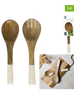 Ethnical Life 2-częściowy zestaw w kolorze brązowo-kremowym - dł. 30 cm ze sklepu Limango Polska w kategorii Sztućce - zdjęcie 187777045