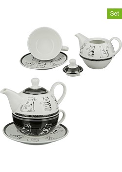 GILDE 3-częściowy zestaw &quot;Funny Cat&quot; w kolorze czarno-białym do herbaty ze sklepu Limango Polska w kategorii Dzbanki i zaparzacze - zdjęcie 187777195