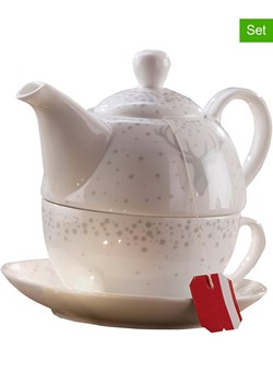 GILDE 3-częściowy zestaw &quot;Deer&quot; w kolorze białym do herbaty ze sklepu Limango Polska w kategorii Dzbanki i zaparzacze - zdjęcie 187777199