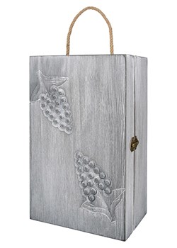 GILDE Skrzynka "Vin" w kolorze szarym na butelki wina - 20,5 x 35 x 10 cm ze sklepu Limango Polska w kategorii Naczynia - zdjęcie 187777226