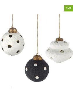 GILDE Ozdoby choinkowe (3 szt.) w kolorze szaro-czarno-białym - dł. 9 cm ze sklepu Limango Polska w kategorii Dekoracje - zdjęcie 187777285