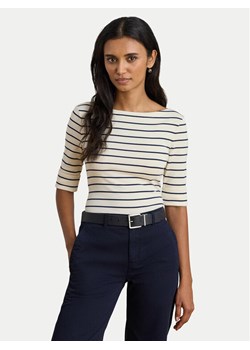 LAUREN RALPH LAUREN Bluzka 200P03723002 Beżowy Slim Fit ze sklepu MODIVO w kategorii Bluzki damskie - zdjęcie 187778287