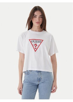 Guess Jeans T-Shirt W4YI73 K8HM0 Biały Boxy Fit ze sklepu MODIVO w kategorii Bluzki damskie - zdjęcie 187778306