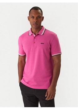 BOSS Polo Paddy 50469055 Różowy Regular Fit ze sklepu MODIVO w kategorii T-shirty męskie - zdjęcie 187778317
