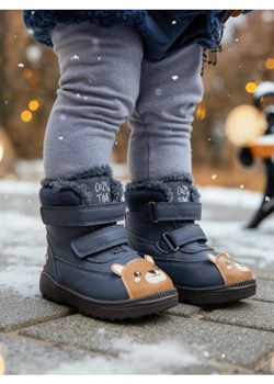 Sinsay - Ocieplane buty dużym motywem graficznym w kształcie misia - granatowy ze sklepu Sinsay w kategorii Buty zimowe dziecięce - zdjęcie 187778876