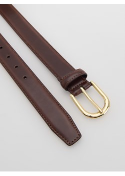 Reserved - Skórzany pasek z klamrą - ciemnobrązowy ze sklepu Reserved w kategorii Paski damskie - zdjęcie 187780315