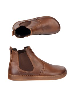 Buty męskie sztyblety barefoot skórzane Olivier 100KZ brązowe ze sklepu butyolivier w kategorii Buty zimowe męskie - zdjęcie 187780497