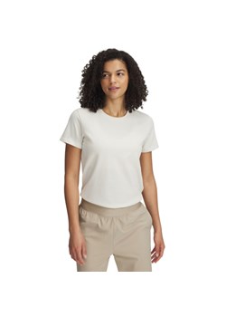 Damski t-shirt z nadrukiem Under Armour UA HWT Branded Core SS - beżowy ze sklepu Sportstylestory.com w kategorii Bluzki damskie - zdjęcie 187780619