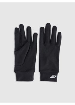 Rękawiczki dzianinowe Touch Screen uniseks 4F 4FWMM00AGLOU153 - czarne ze sklepu Sportstylestory.com w kategorii Rękawiczki damskie - zdjęcie 187780789