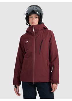 Damska kurtka narciarska 4F 4FRAW25TTJAF1071 - bordowa ze sklepu Sportstylestory.com w kategorii Kurtki damskie - zdjęcie 187780827
