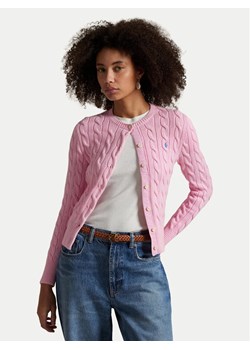 Polo Ralph Lauren Kardigan 211971868010 Różowy Slim Fit ze sklepu MODIVO w kategorii Swetry damskie - zdjęcie 187781139