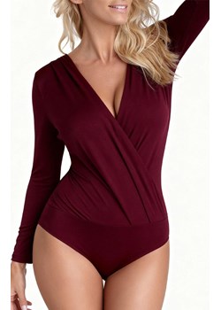 Marilyn body z długim rękawem i kopertowym dekoltem Sangria, Kolor burgund, Rozmiar 36, Marilyn ze sklepu Primodo w kategorii Body damskie - zdjęcie 187781357