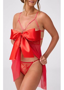 Marilyn koszulka z odkrytym biustem wiązana kokardą Suprise, Kolor czerwony, Rozmiar L/XL, Marilyn ze sklepu Intymna w kategorii Koszule nocne - zdjęcie 187782036