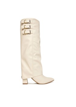 Guess Kozaki FLFGAR ELE11 Écru ze sklepu MODIVO w kategorii Kozaki damskie - zdjęcie 187783409