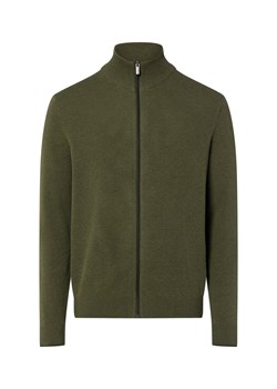 Nils Sundström Męski kardigan Mężczyźni Bawełna oliwkowy marmurkowy ze sklepu vangraaf w kategorii Swetry męskie - zdjęcie 187783887