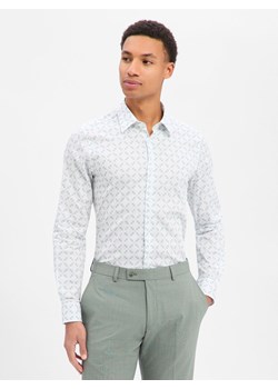 JOOP! Koszula męska - Pierce Mężczyźni Slim Fit Bawełna biały wzorzysty ze sklepu vangraaf w kategorii Koszule męskie - zdjęcie 187783898