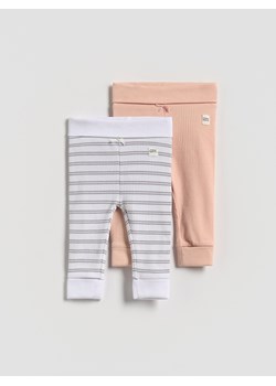 Reserved - Bawełniane legginsy 2 pack - brudny róż ze sklepu Reserved w kategorii Spodnie i półśpiochy - zdjęcie 187783936