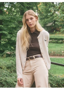 Reserved - Pasek z łączonych materiałów - ciemnobrązowy ze sklepu Reserved w kategorii Paski damskie - zdjęcie 187784188