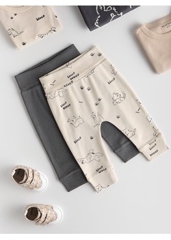 Reserved - Bawełniane spodnie 2 pack - beżowy ze sklepu Reserved w kategorii Odzież dla niemowląt - zdjęcie 187784209