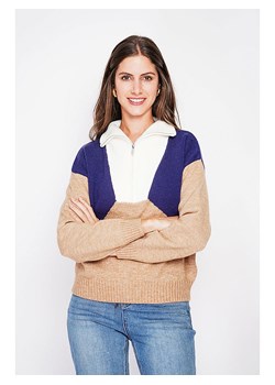 C&amp; Jo Sweter w kolorze beżowo-biało-niebieskim ze sklepu Limango Polska w kategorii Swetry damskie - zdjęcie 187785186