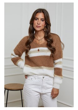 L&apos;armoire de Suzette Sweter w kolorze karmelowo-białym ze sklepu Limango Polska w kategorii Swetry damskie - zdjęcie 187785429