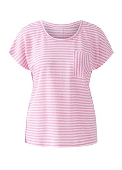 Oui Lniana koszulka w kolorze jasnoróżowo-białym ze sklepu Limango Polska w kategorii Bluzki damskie - zdjęcie 187790615