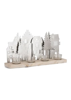 Bizzotto Świecznik &quot;House&quot; w kolorze srebrno-jasnobrązowym - 38 x 20 cm ze sklepu Limango Polska w kategorii Świeczniki - zdjęcie 187791539