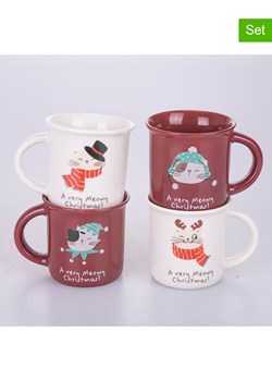 Villa d´Este Kubki jumbo (4 szt.) w kolorze biało-czerwonym - 90 ml ze sklepu Limango Polska w kategorii Dzbanki i zaparzacze - zdjęcie 187791888