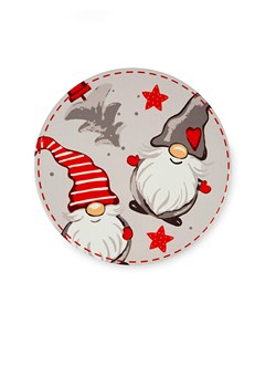 Trendy Kitchen by EXCÉLSA Podstawka &quot;Gnomo&quot; w kolorze beżowo-czerwonym - Ø 16 cm ze sklepu Limango Polska w kategorii Akcesoria kuchenne - zdjęcie 187792047