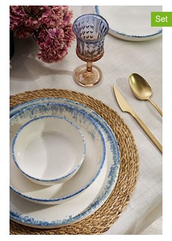 Hermia 24-częściowy zestaw w kolorze biało-niebieskim ze sklepu Limango Polska w kategorii Naczynia - zdjęcie 187792175